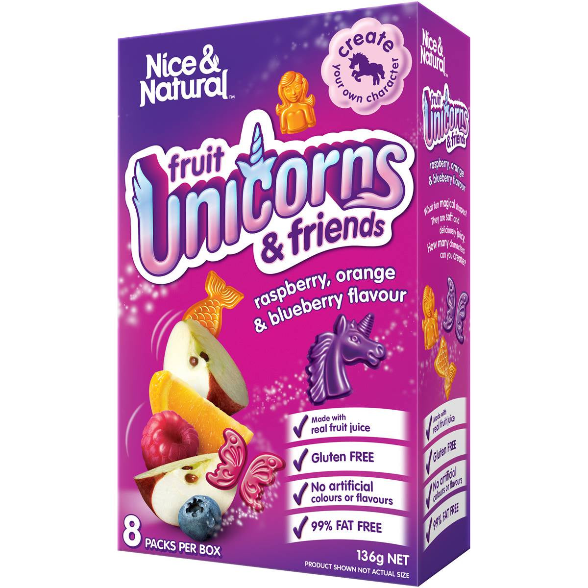 Nice & Natural Unicorn & Friends Fruit Packs 8pk