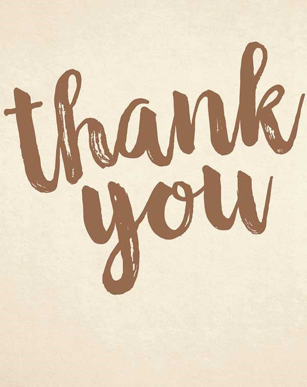 Mini Thankyou Card (Copper Script)