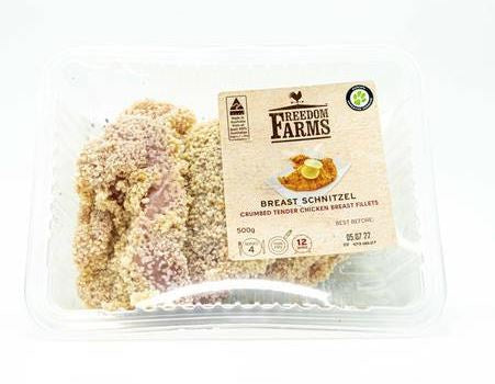 Freedom Farms Chicken Breast Schnitzel 500g