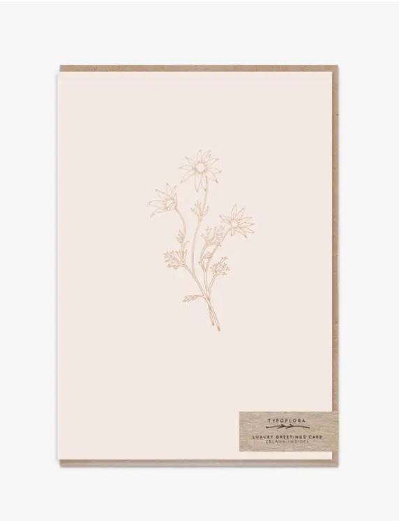 Typoflora Cream Flannel Luxury Blank Card