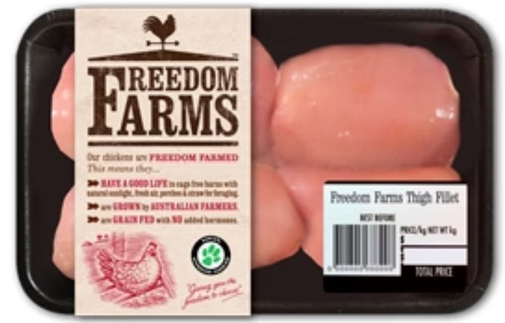 XXXXOnline - Freedom Farms Thigh Fillet Large Tray 950g