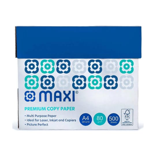 MaxiCopy Paper A4 80gsm White Carton of 5