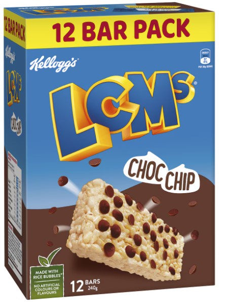 Kellogg's LCMs Choc Chip Rice Bubbles Snack Bars 12 pack