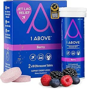 1Above Jet Lag Relief Effervescent Drink Tablets Berry 2x10pk