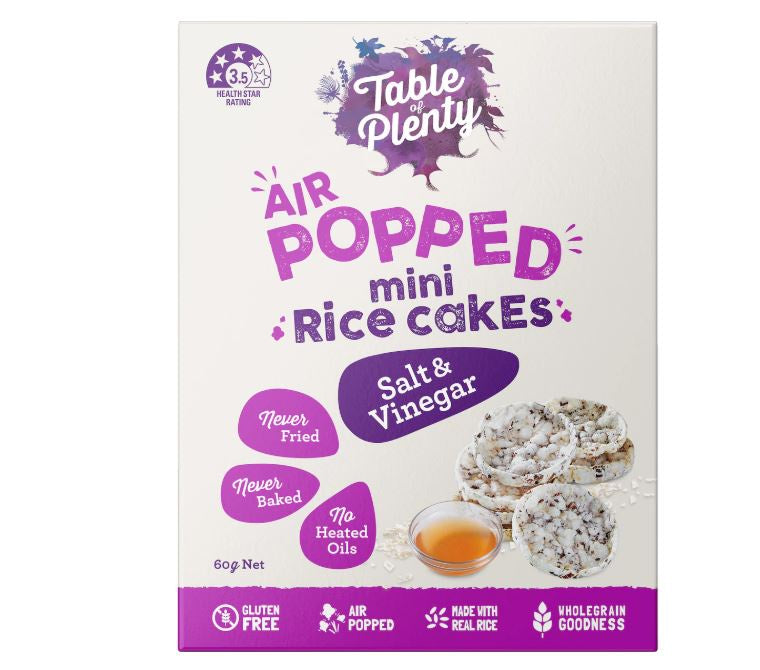 Table of Plenty Air Popped Mini Rice Cakes Salt & Vinegar 60g