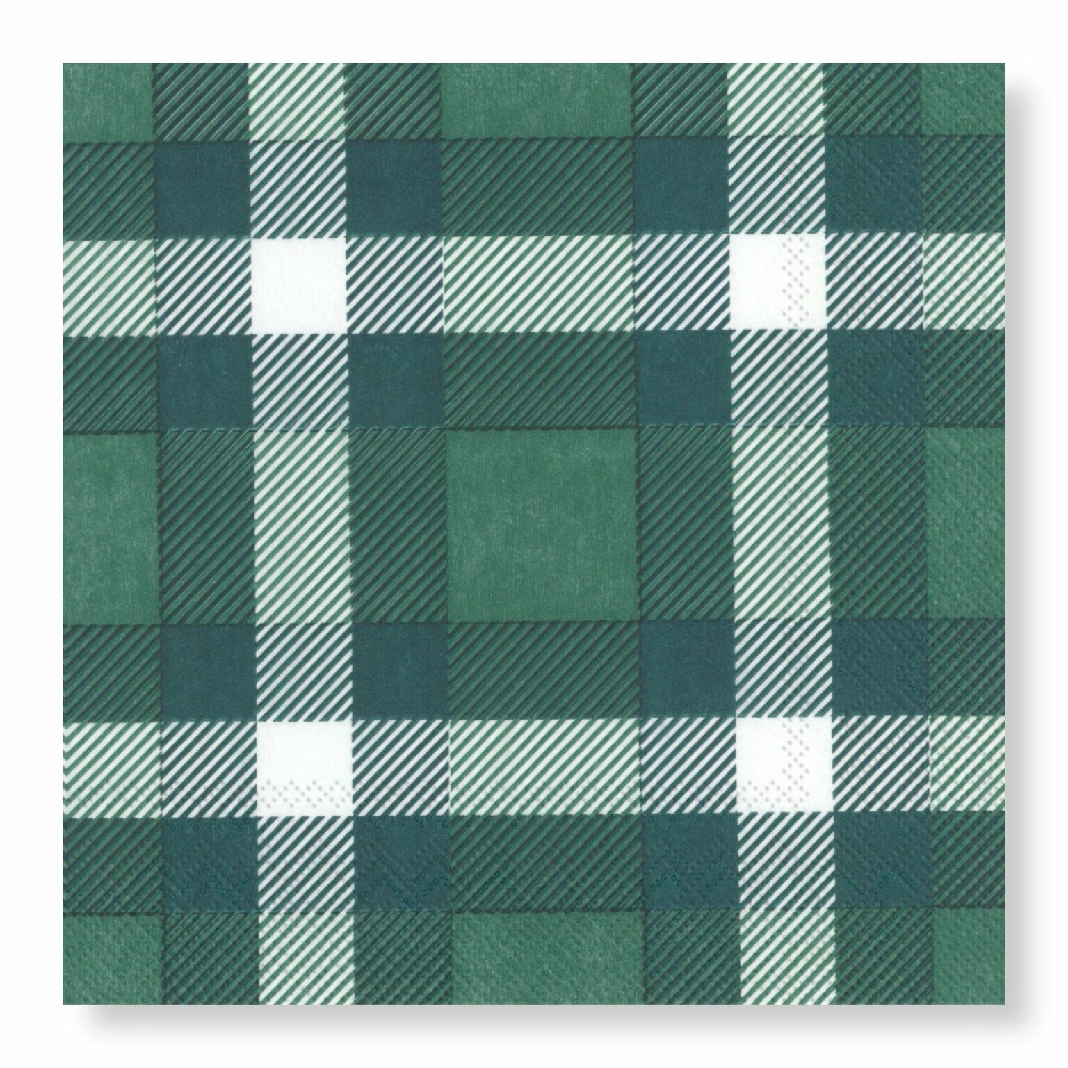 Classic Green Plaid Napkins Cocktail