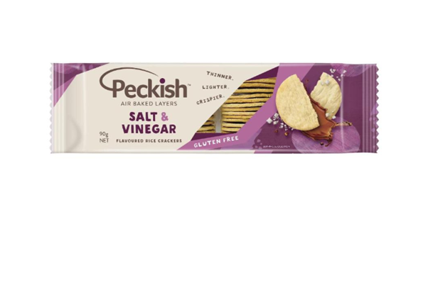 Peckish Rice Crackers Salt & Vinegar 90g