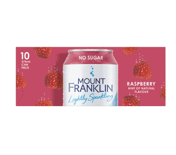 Mount Franklin Lightly Sparkling Raspberry 375ml  x 10pk