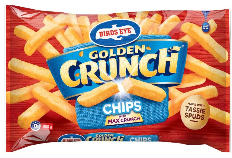 Birds eye golden crunch chips straight cut 15mm 900gm