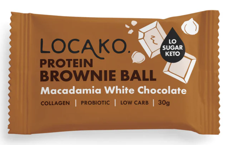 Locako Protein Brownie Balls Macadamia White Choc 30gm