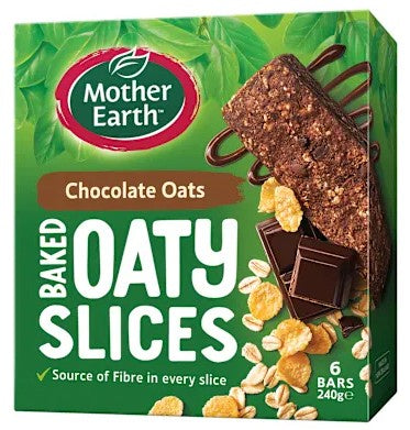 Mother earth oaty slices muesli bar chocolate oats 240g