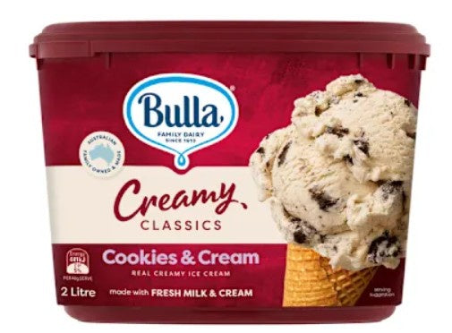 Bulla creamy classics ice cream cookies & cream 2L