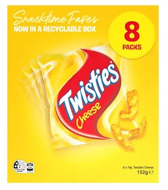 Twisties extruded snacks cheese 8x152 g