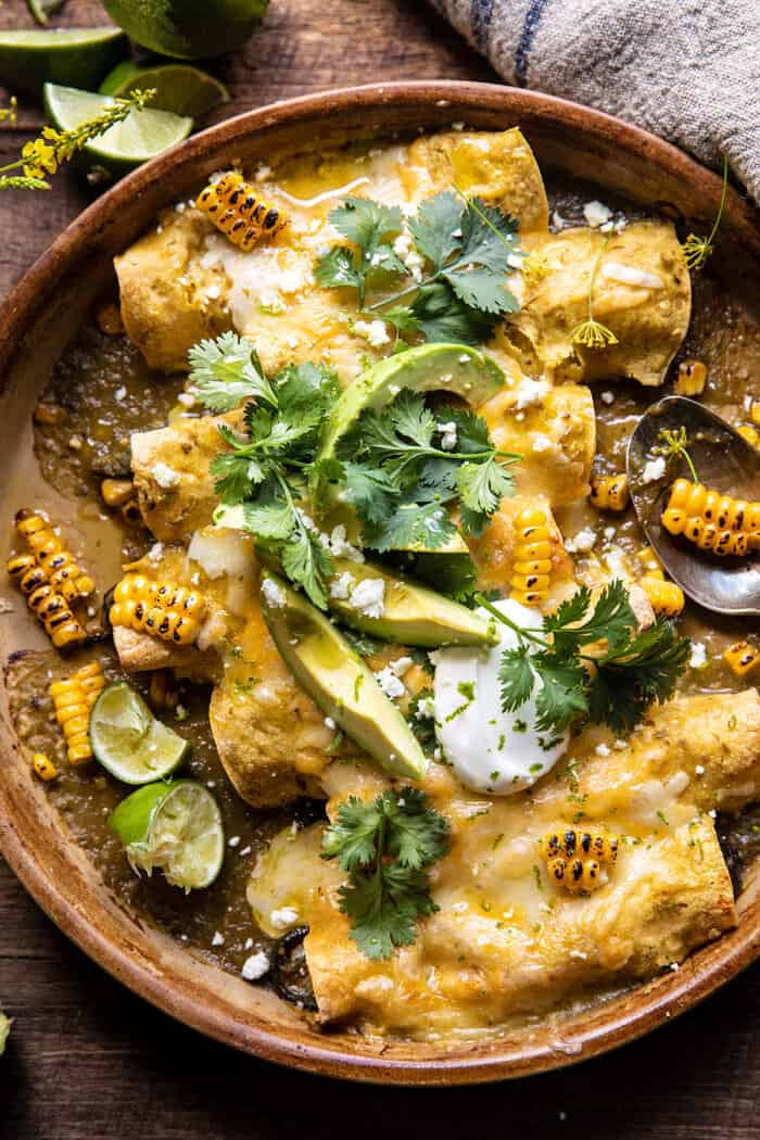Chipotle Cheddar Corn Chicken Enchiladas - Serves 4