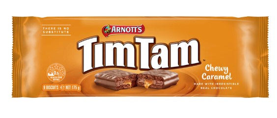Arnott's Tim Tam Chewy Caramel Chocolate Biscuits 175g