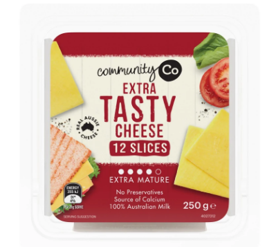 Community Co Cheese Sliced Extra Tasty 250g