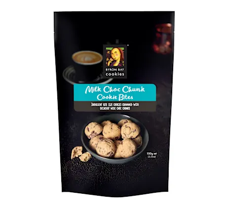Byron Bay Cookie Bites Milk Choc Chunk 100g