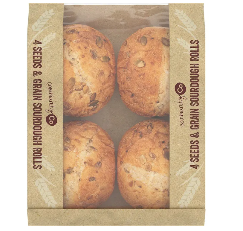 Comm Co Sourdough Seed & Grain Bread rolls  4pk