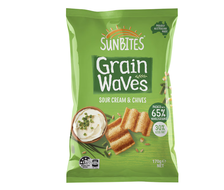 Sunbites Grain Waves Sour Cream & Chives 170g