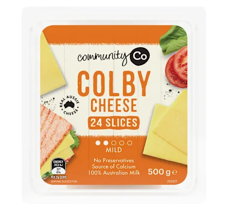 Community Co Cheese Sliced Colby 500g
