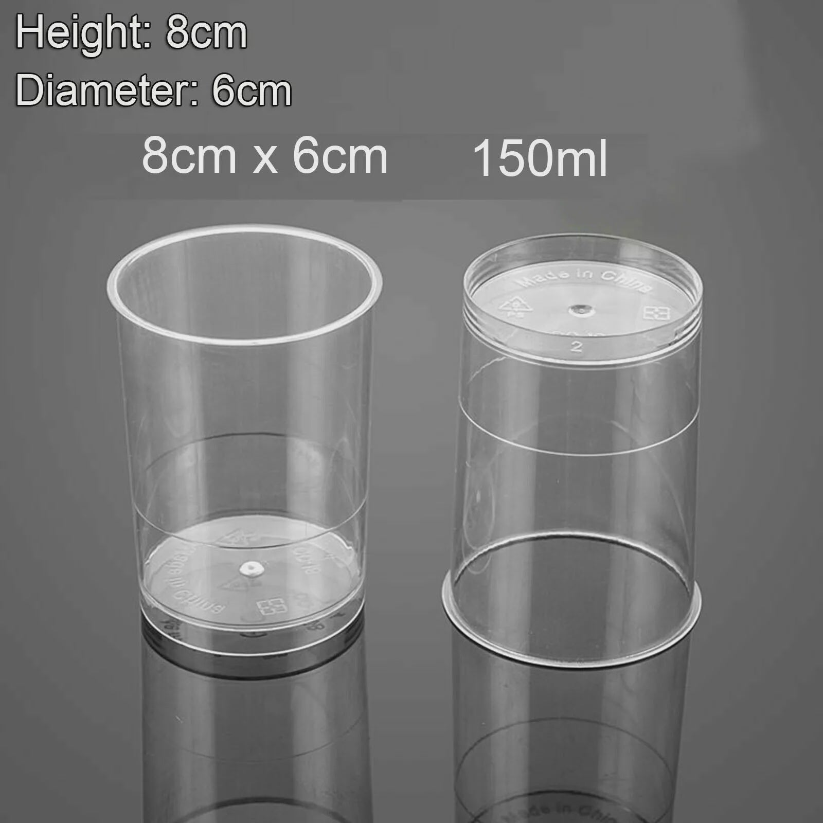 Dessert Cups Reusable Clear 150ml 10pk
