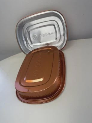 Foil Tray 673ml Rose Gold 10pk - Microwave & Oven Safe