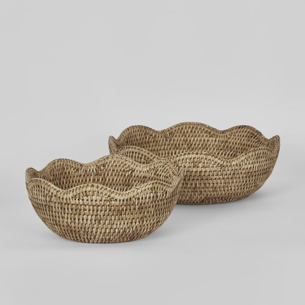 Paume Scallop Rattan Bowl