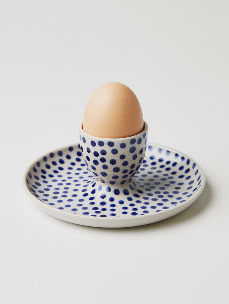 Jones & Co Chino Egg Cup Blue Spot