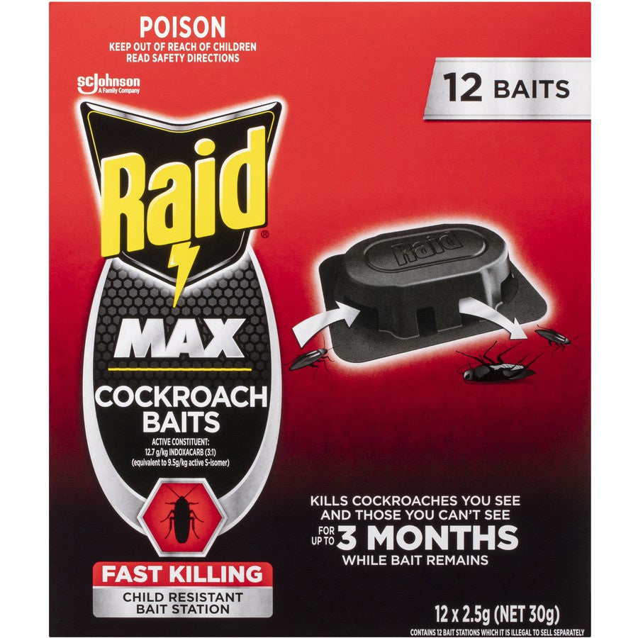 Raid Max Insect Cockroach Bait Traps 12pk
