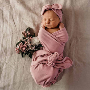 Snuggle Hunny Jersey Wrap & Topknot Set