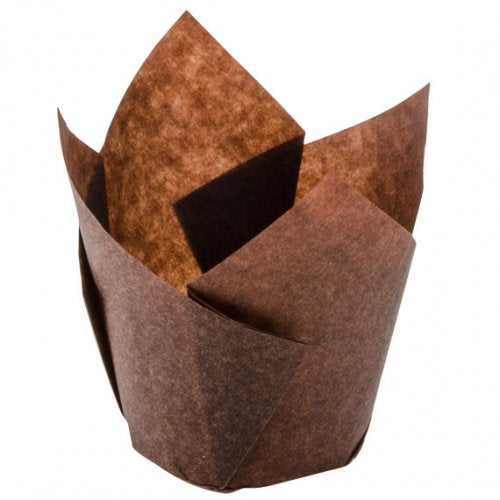 Tulip Muffin Wrap Brown Mini 30mm base 50pk