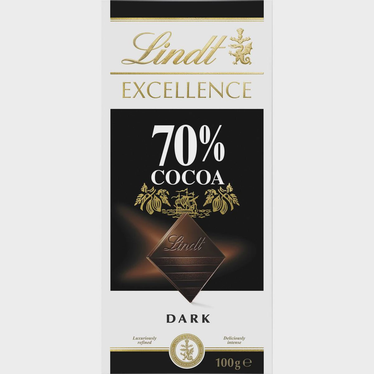 Lindt Excellence Dark Chocolate 70% Cocoa Block 100g