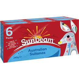 Sunbeam Sultanas Snack Packs 40g x 6pk