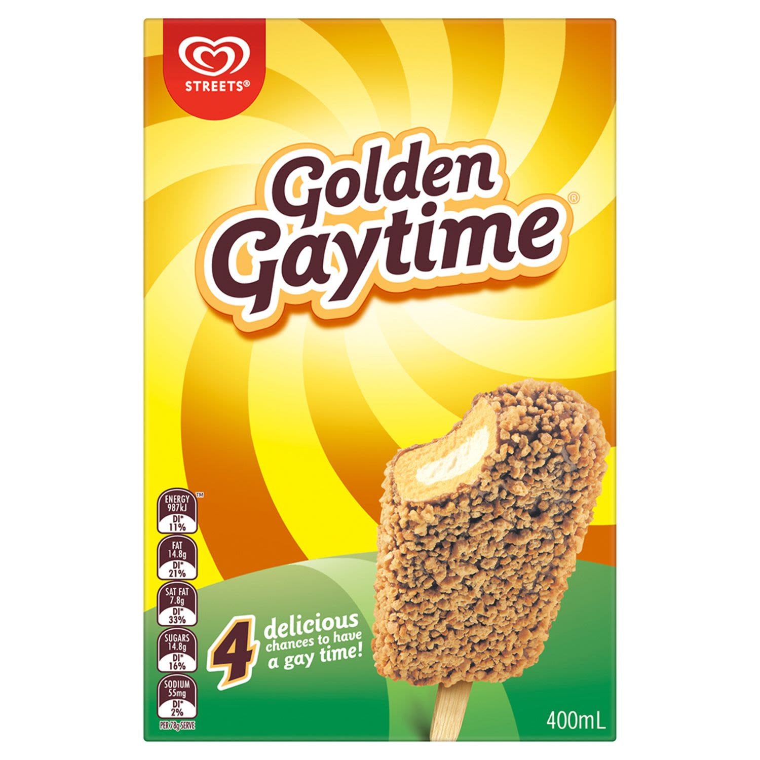 Streets Golden Gaytime Ice Cream Original 4pk
