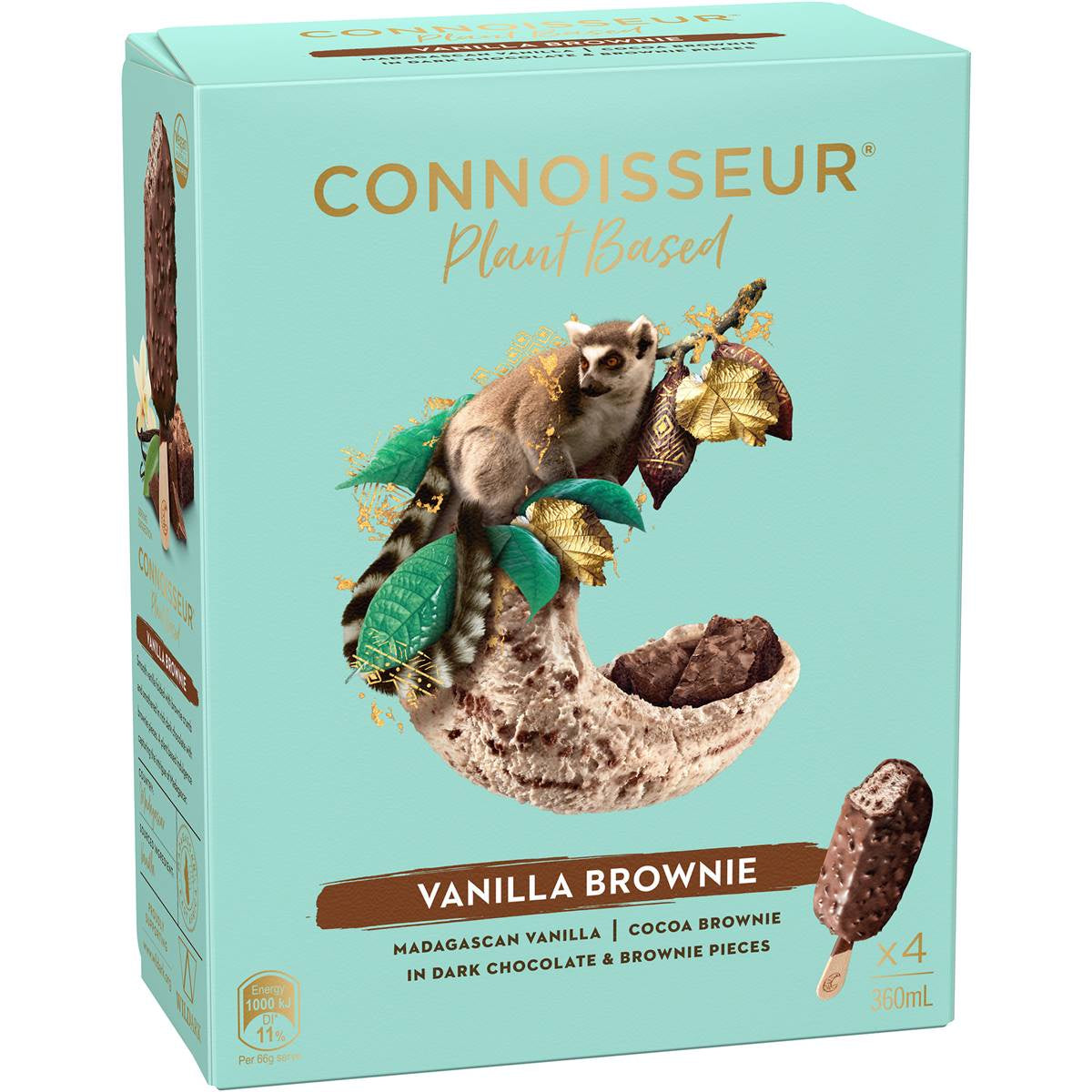 Connoisseur Plant Based Vanilla Brownie 4pack
