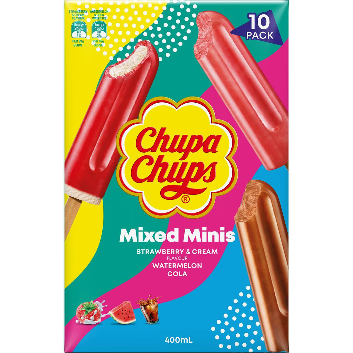 Chupa Chups Ice Cream Mini Sticks 10pk