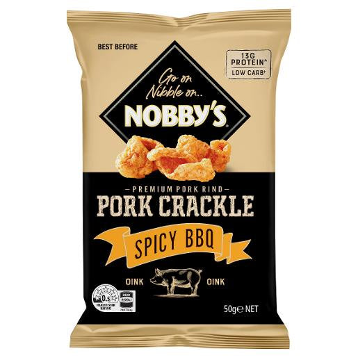 Nobbys Spicy Barbeque Pork Crackle 50 gm