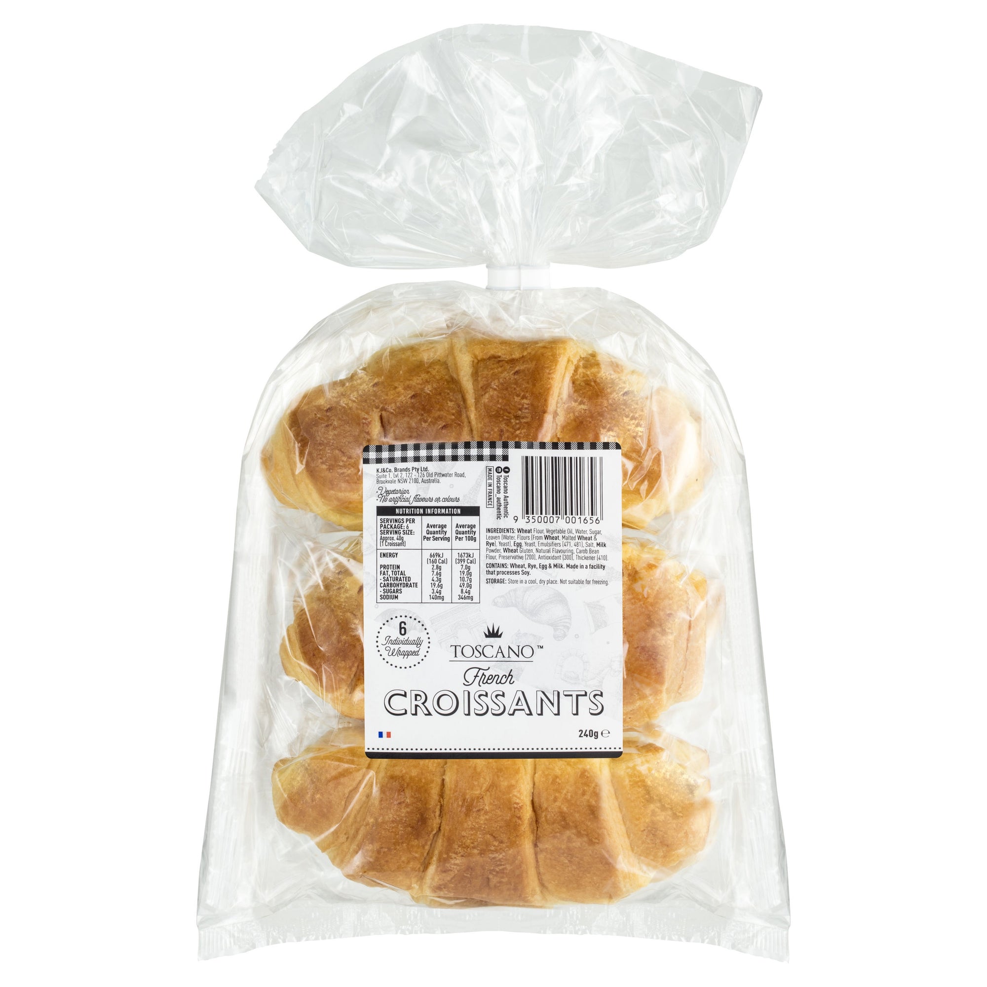 Toscano French Croissants 6pk 240g