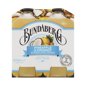 Bundaberg Pineapple & Coconut Sparkling Drink 375ml x 4 pack