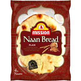 Mission Naan Bread Plain 280g 4pk