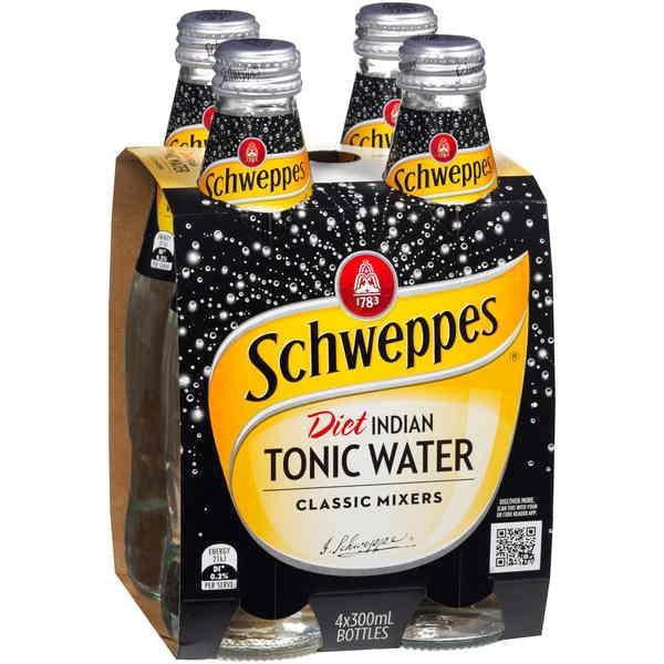 Schweppes Classic Mixers Indian Tonic Water Zero Sugar 300ml x 4pk
