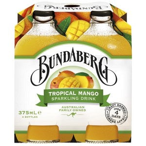Bundaberg Tropical Mango Sparkling Drink 375ml x 4 pack
