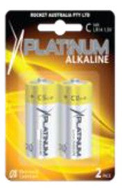 Platinum Alkaline C Battery 2 Pkt