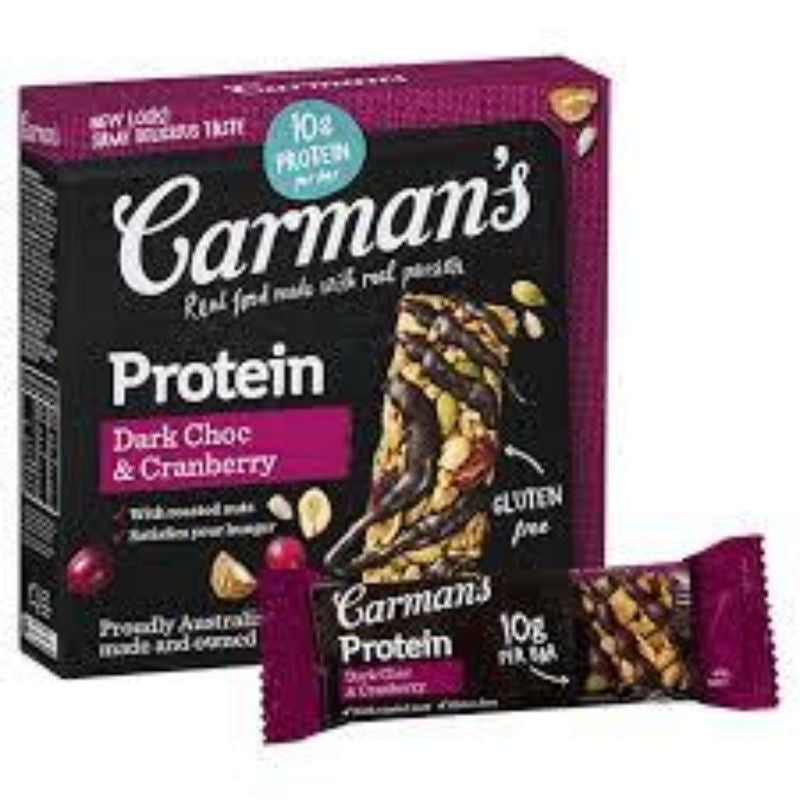 Carmans Muesli Bars 5pk Dark Choc & Cranberry GF