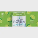 Mount Franklin Lightly Sparkling Water Lime Cans 375ml x 10pk