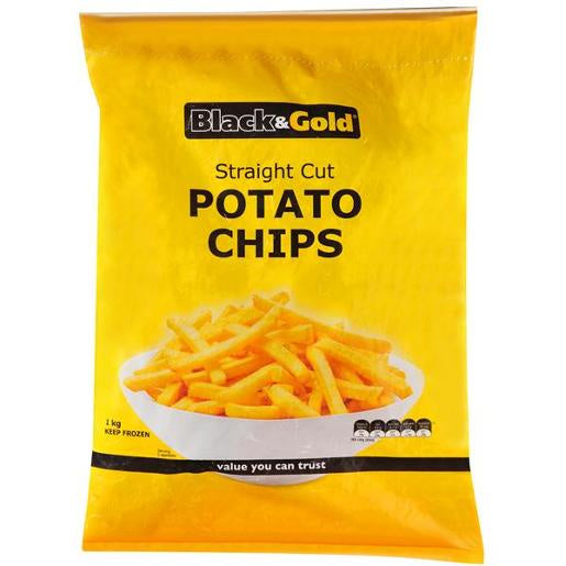 Black & Gold Chips Straight Cut 1kg