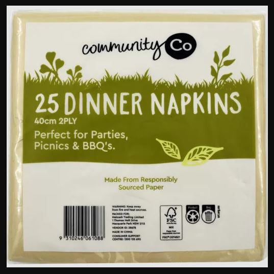 Community Co Dinner Napkins 25pk