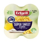 Edgell Corn Super Sweet 125g x 4pk