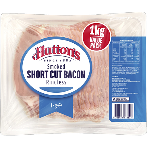 Huttons bacon short cut 1kg