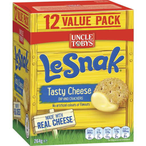 Uncle Tobys LeSnak Tasty Cheese 264g 12pk